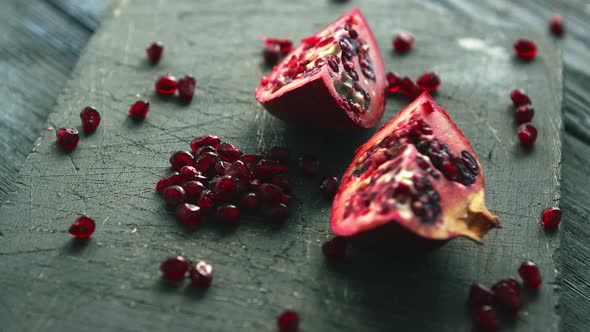 Halves of Pomegranate with Seeds