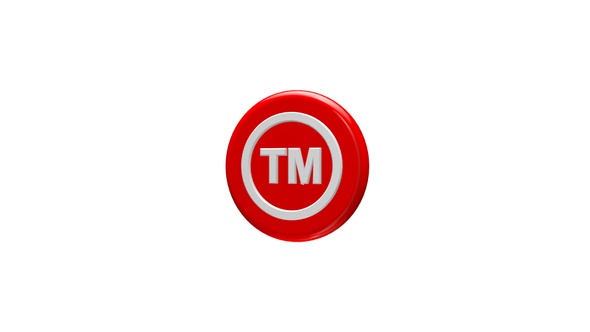 Red Trademark 3D Icon Seamless Rotated