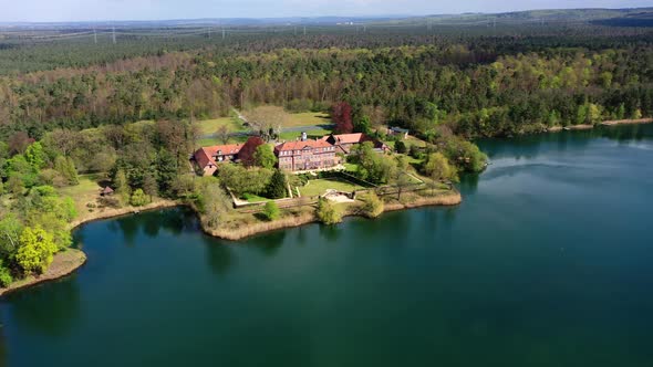 Emmerichshofen Castle, Kahler Seenplatte, Alzenau, Hesse, Germany