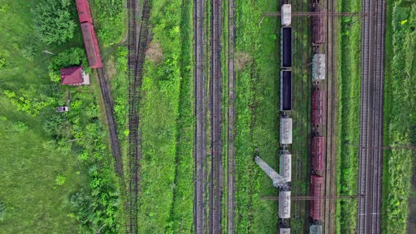 Wagons with Goods on Railroad