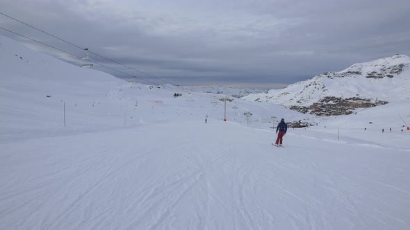 People skiing on a ski slope