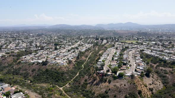Aerial View of Mission City and Serra Mesa in San Diego County California USA
