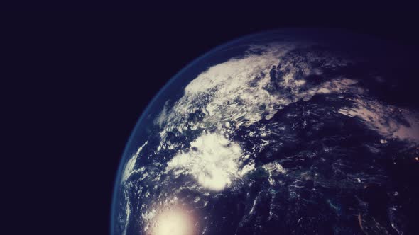 Sphere of Nightly Earth Planet in Outer Space alt