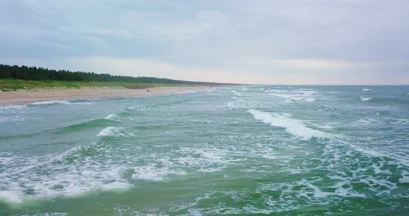 Aerial View of Beach on Baltic Sea