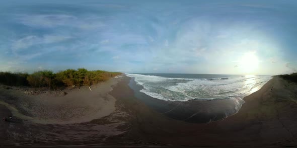 Sandy Beach Near the Ocean Vr360