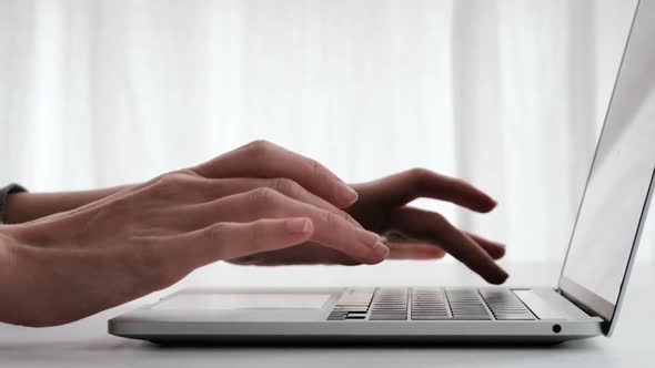 Hands Opening Computer White Background