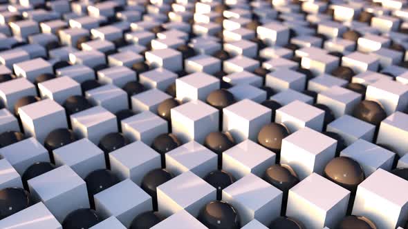 Wavy Surface of Cubes and Balls