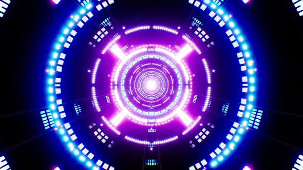 Blink Four Neon Light Vj Tunnel Background Loop 4K