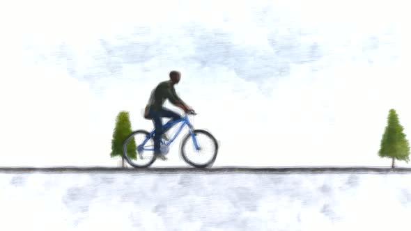 Man on bike Stop Motion alt
