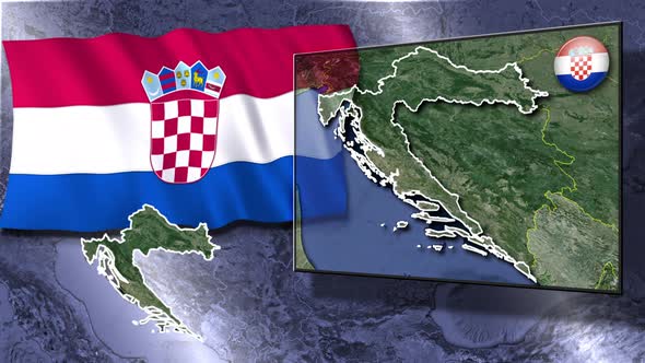 Croatia Flag And Map Animation alt