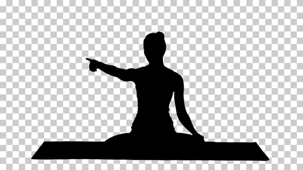 Silhouette woman in lotus pose, Alpha Channel