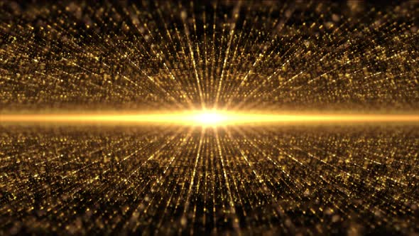 Abstract Gold Particles Matrix Grid Particle Background