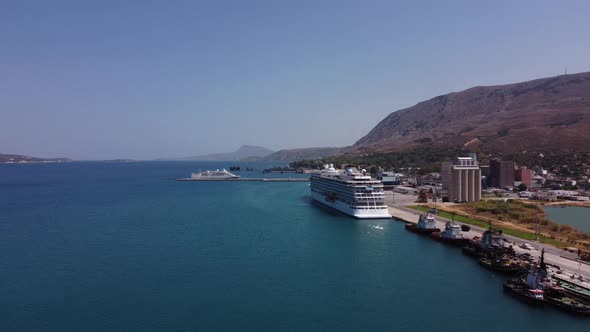 Panoramic Aerial View From Above of the City of Chania Crete Island Greece