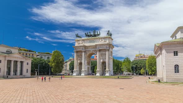 Arch of Peace in Simplon Square Timelapse Hyperlapse