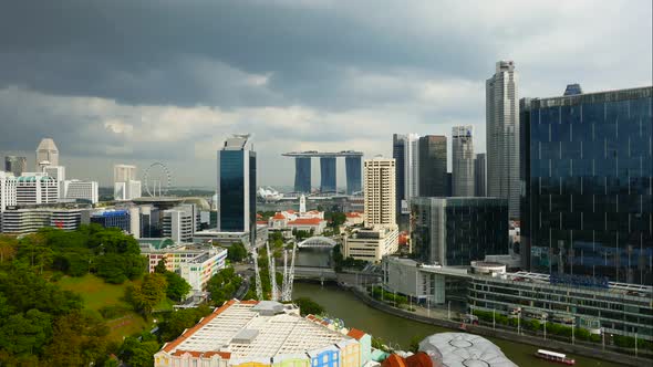 Time lapse of Building in Singapore city