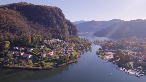 Lavena Ponte Tresa A Town on the Swiss Italy Border On Lake Lugano