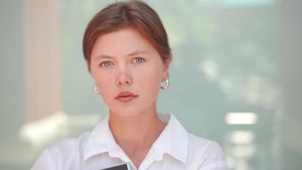 Businesswoman Close Up Video Portrait