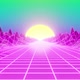 Synthwave Road Cyan Sky Background Loop  Background - VideoHive Item for Sale