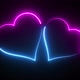 Abstract Blue and Pink Romantic Neon Glowing Light Animated Love Symbol Pair Loop - VideoHive Item for Sale
