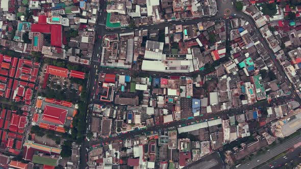 Aerial View of Bangkok Downtown in Evening Time