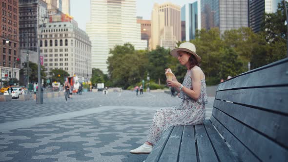 Attractive girl on a bench