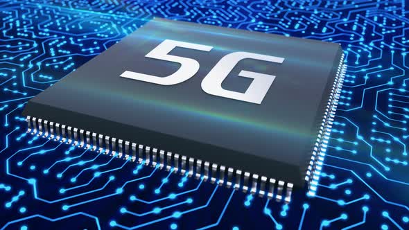 5g Technology Microchip on the Circuit Provides High Speed Network Connection 4k