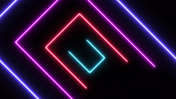 4k Neon Geometric Lines