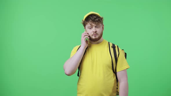 Portrait of Young Men Talking for Mobile Phone