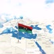 Libya Map And Flag With Clouds - VideoHive Item for Sale