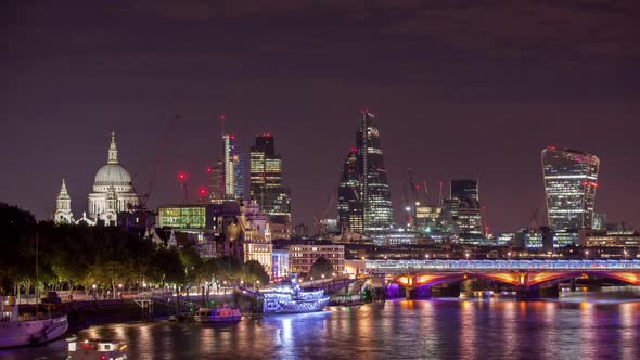 timelapse london city skyline thames night england urban