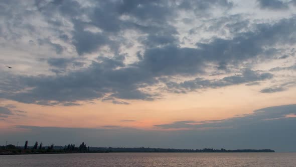 Epic Sky, River, Morning, Sunrise With Clouds, Time Lapse