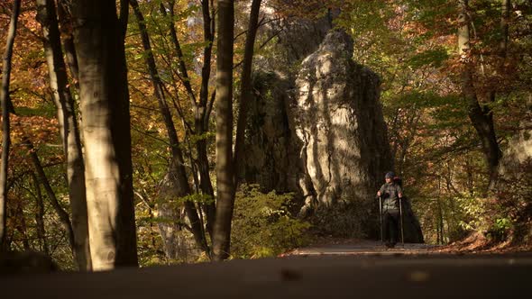 Hiker on a Hike on a Trail