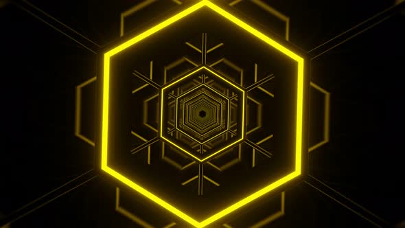 VJ Loop Flashing Hexagon Neon