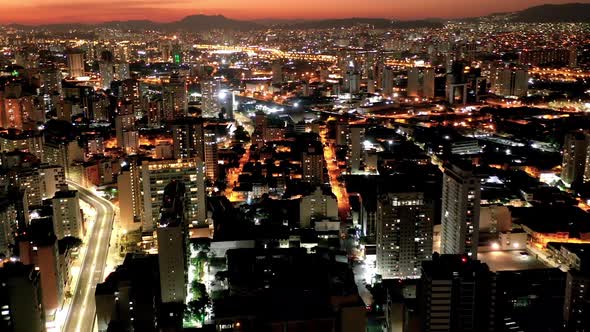 Downtown timelapse city at Sao Paulo Brazil. 4K time lapse city