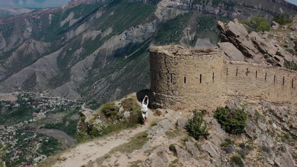 Mountain Landscape and Old Ruined Tower