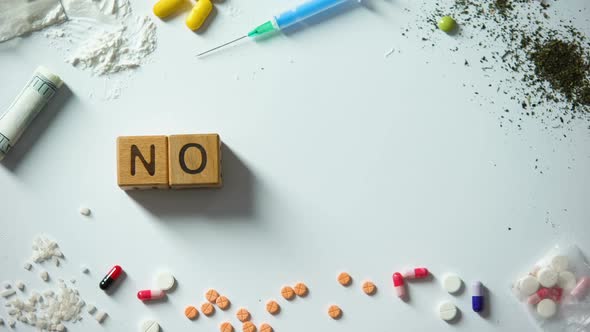 No Drugs Phrase on Wooden Cubes