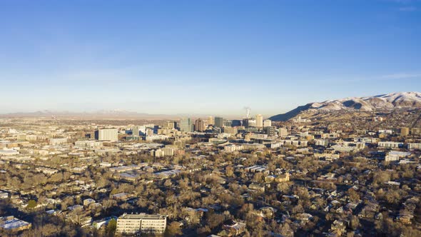 Salt Lake City Skyline on Sunny Morning