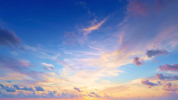 Time Lapse colorful clouds in sunset time Beautiful light of nature