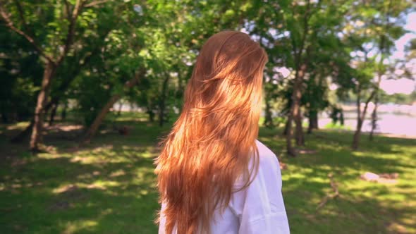 Portrait Redhead Student Outdoors