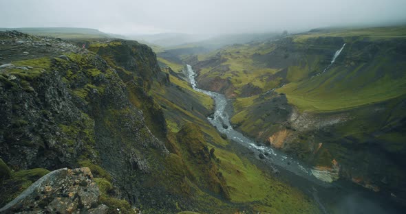 Most Beautiful Haifoss Waterfall in Iceland Highland