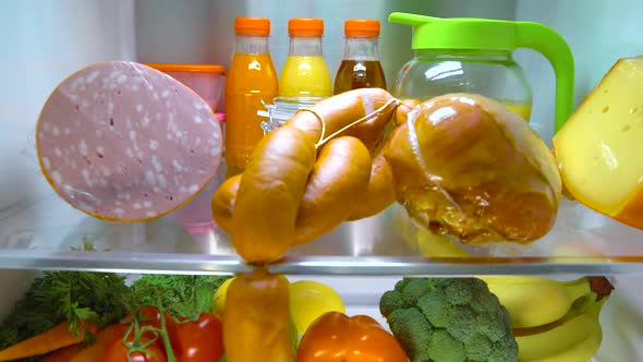 Open Refrigerator Filled with Food