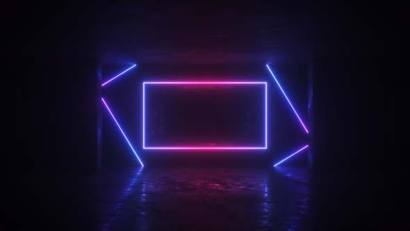 Colorful Neon Glowing Frame Loop