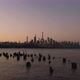 Morning Skyline in New York City and River with Pier - VideoHive Item for Sale