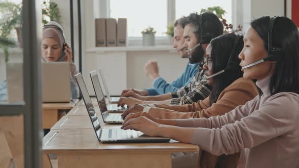 Call Center Workers Helping Customers