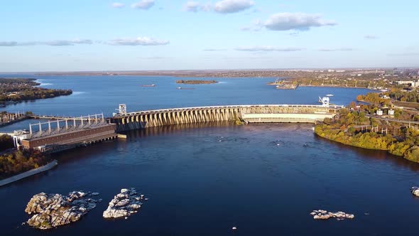 Aerial View From the Hydroelectric Power Plant