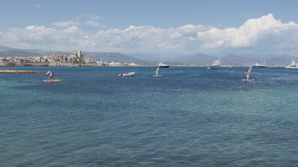 ANTIBES, FRANCE - JULY 2017   Famous  fortified city in French Provence by the day