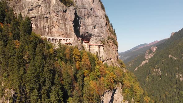 Aerial View of Sumela Monastery Near Trabzon City in Turkey