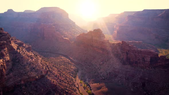 Aerial of the San Rafael River Canyon in Utah