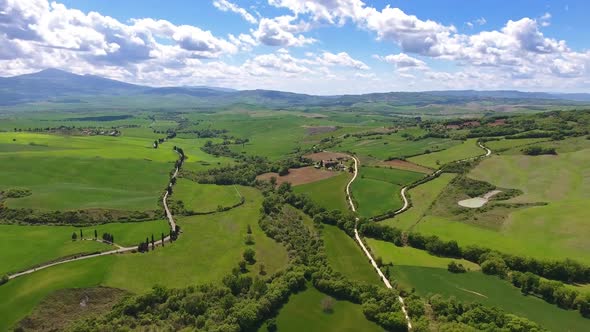 Tuscany Aerial Landscape Farmland Italy