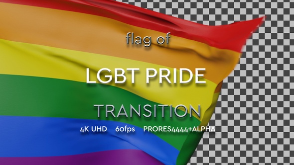 Flag of LGBT Pride (Rainbow flag) transition | UHD | 60fps